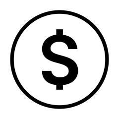 dollar currency or dollar icon symbol sign with transparent background PNG