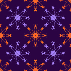 Seamless pattern with bright geometric ornament.