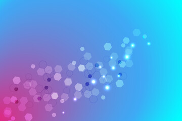 Modern futuristic background of the scientific hexagonal pattern. Virtual abstract background with particle, molecule structure for medical, technology, chemistry, science. Social network vector