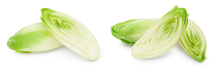 Chicory salad isolated on white background with full depth of field.