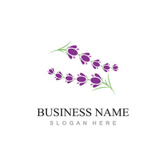 fresh lavender flower logo design vector template