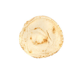 Wheaten Pita Flat Bread Isolated, Flatbread, Chapati, Naan, Tortilla on White Background