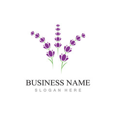 fresh lavender flower logo design vector template