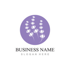 fresh lavender flower logo design vector template