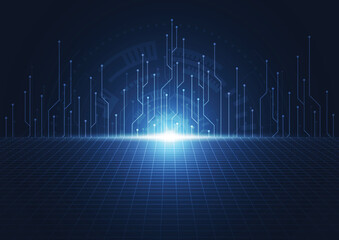 Abstract technology innovation communication concept digital blue design background. Vector illustration