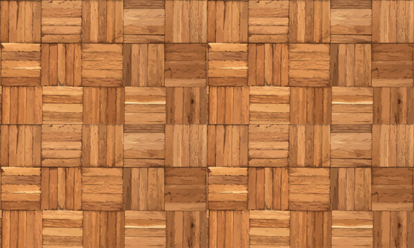 Floor wood parquet. Flooring wooden seamless pattern. Parquet rectangular pattern. Floor tile parquetry plank. Rectangles slabs. Brown wood background. Illustration. Seamless pattern vector. parquet.