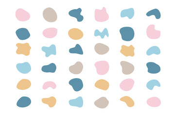 Abstract blotch shape. Liquid shape elements. Set modern elements. Fluid dynamical colored banner. 