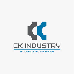 CK Letter industry logo vector image