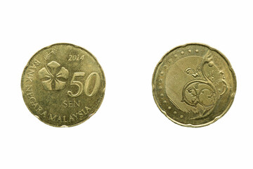 50 Cent coin, Front and back, 2014,  Malayasia