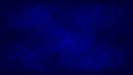 Blue abstract background, hexagonal dark background  ideal for banner, web, header, cover, social media, landing page.