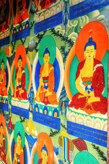 Buddhist mural at Tashi Lhunpo Monastery, Shigatse, Tibet, China © atosan