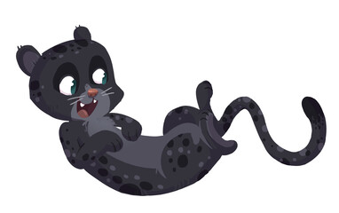 Ilustración de pantera negra para niños © cirodelia