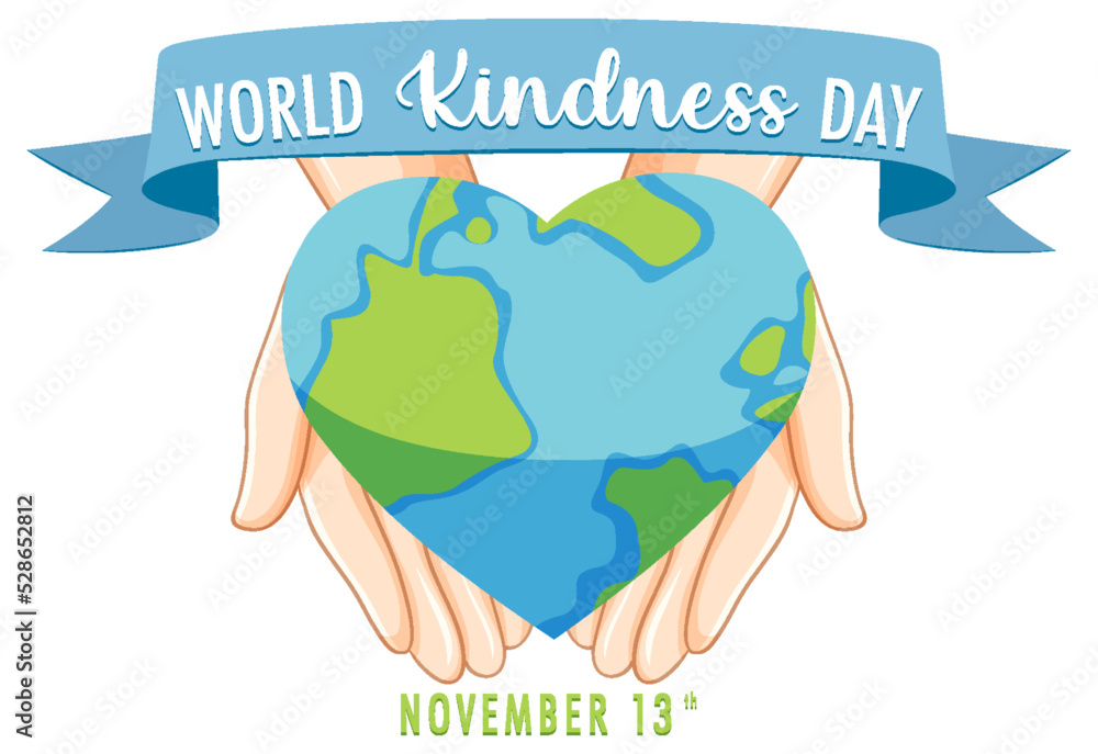 Canvas Prints earth in heart shape in world kindness day concept