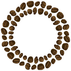 Round coffee beans frame template