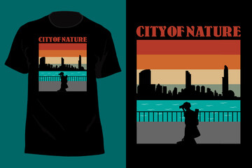 City Of Nature T Shirt Design Retro Vintage