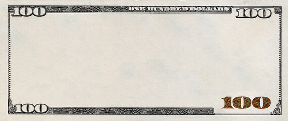 100 dollar border with empty middle area