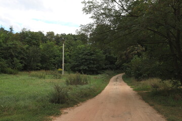 dirt road in the village