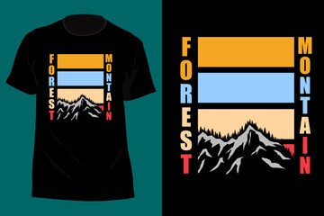 Forest Mountain T Shirt Design Retro Vintage