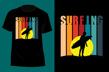 Surfing T Shirt Design Retro Vintage