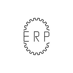 Erp Enterprise Resource Planning Icon isolated on white background