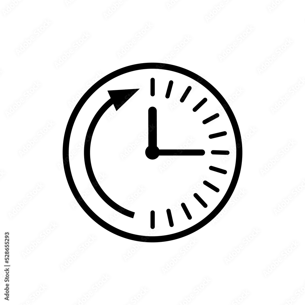 Poster clock countdown icon in flat style. time chronometer vector illustration on white isolated backgroun