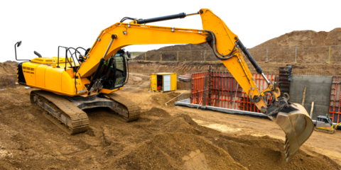 Bagger auf einer Baustelle