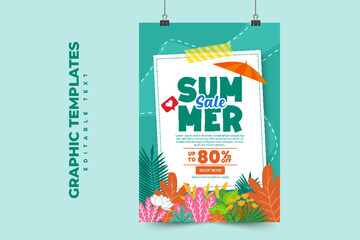 Summer Graphic template Editable Simple and Elegant Design