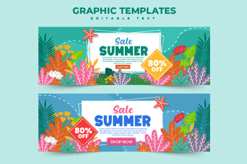 Summer Graphic template Editable Simple and Elegant Design
