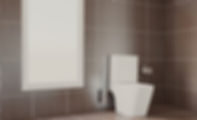 Scandinavian bathroom, classic  vintage interior design. 3D rend. Abstract blur phototography.