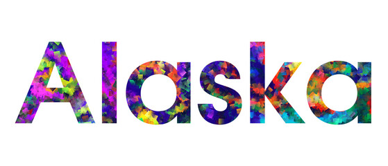 Alaska text typography colorful design