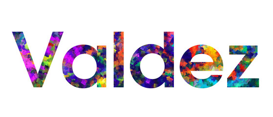 Valdez text design colorful typography image