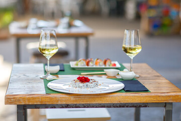 epicure, isolated, snack, tradition, vegetable, sushi, food, fish, seafood, meal, chopstick, dinner, rice, salmon, sashimi, horizontal, japanese, photography, lunch, freshness, color image, japanese f
