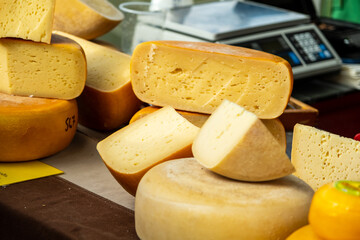 cheese rolls, pieces at the farmers market, handmade