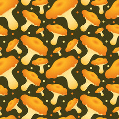 Mushrooms seamless pattern. Colorful autumn.