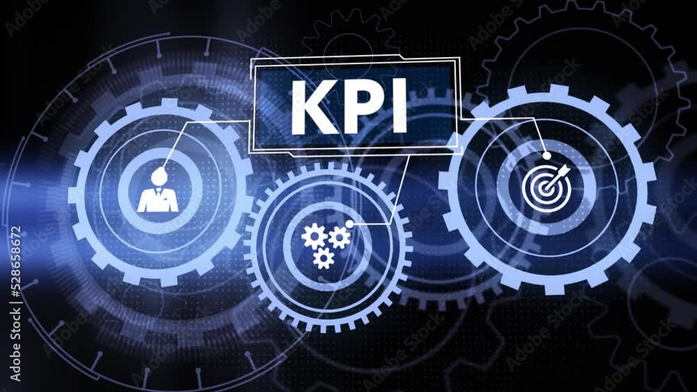 Poster kpi key performance indicator for business concept. business, technology, internet and network conce