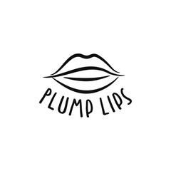 Cartoon plump lips logo business design vector ideas. creative outline plumping lips icon logo vector design template. beauty plump lip logo business vector design isolated on white background.