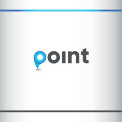 Logo Design With Point Mark. Blue Pin Symbol. Logo Design Template