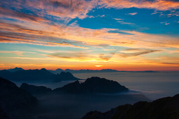 Sunrise from Rifugio dal Piaz, Alta Via 2, Dolomites, Italy