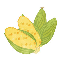 Illustration of a lot of cute corn