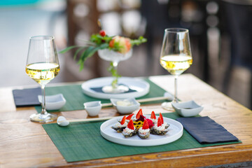 sushi, food, fish, seafood, meal, dinner, chopstick, horizontal, photography, salmon, japanese, color image, lunch, freshness, sashimi, rice, japanese food, fresh, japanese culture, japan, plate, shri