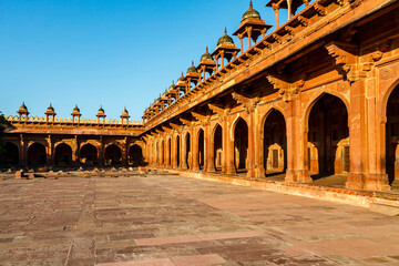 Courtyard of the Jama Masjid Mosque in Fatehpur Sikri, Agra, Uttar Pradesh, India, Asia