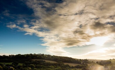 Cloudy sky over countryside