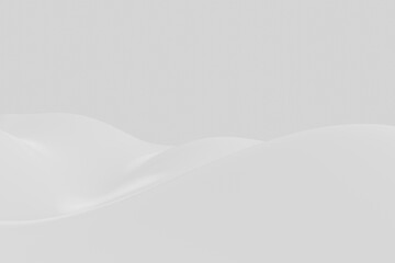 Minimalist simple white abstract wave background. 3d rendering.