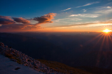 Naklejka premium Sunset from Winterberg, Austria