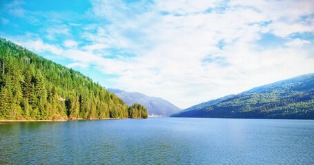 River amidst mountains during sunny day