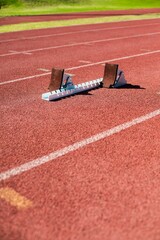 Track starting block on racing track