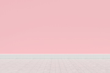 Roze muur bij hardhouten vloer