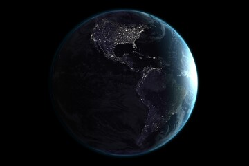 Earth over black background