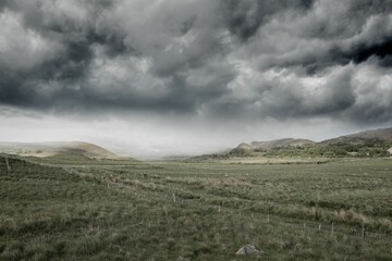 Stormy countryside background