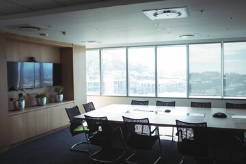 Empty boardroom in office